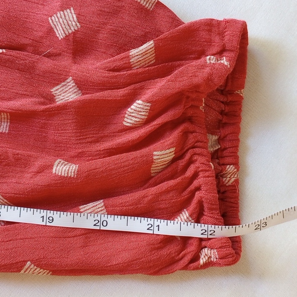 NWT Torrid Cranberry Diamond Long Sleeve Crinkled Gauze Top Tunic 3 - Picture 7 of 7